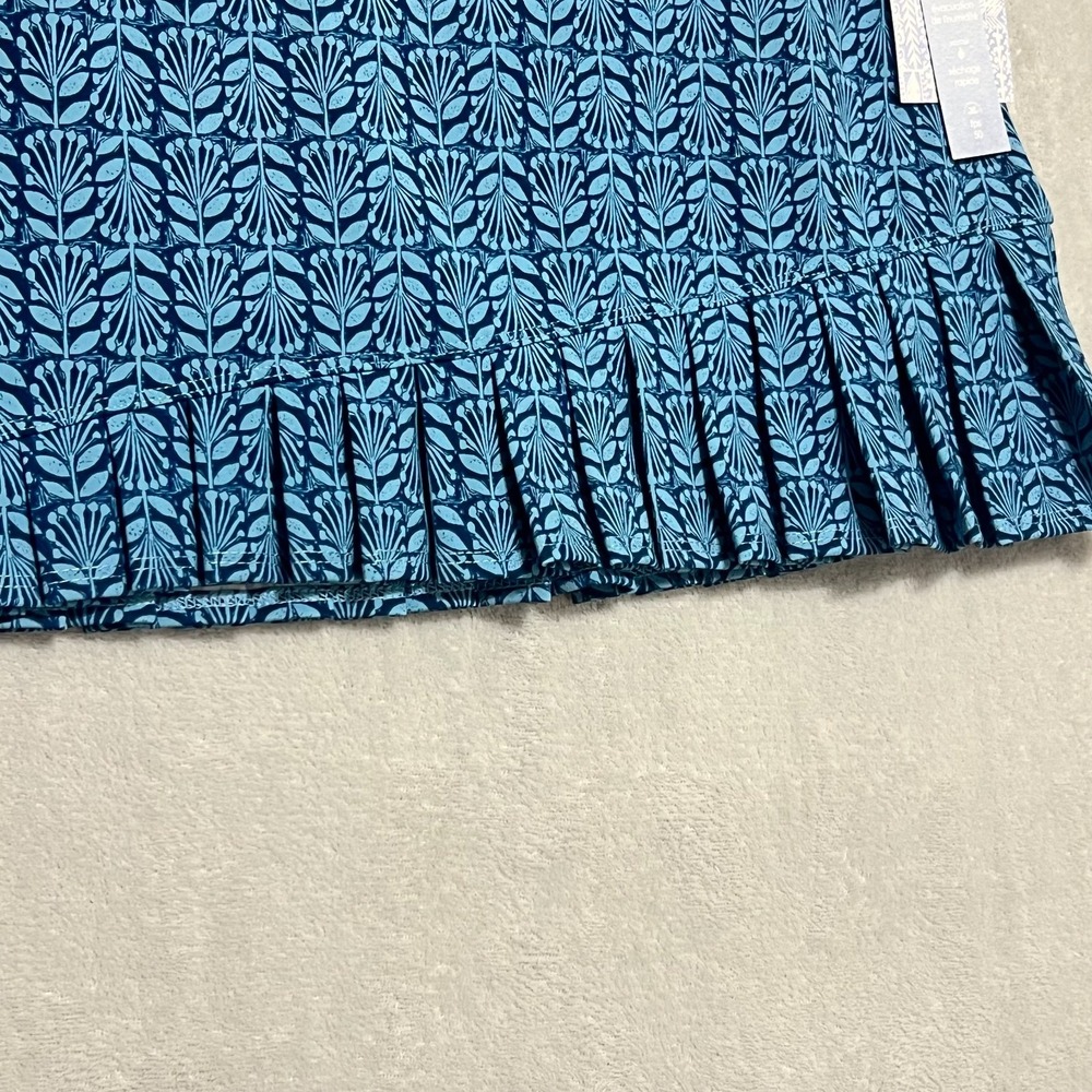 Sigrid Olsen Skort Skirt Box Pleat Blue Sz Large UPF Golf Tennis Pickleball NWT - Picture 4 of 10